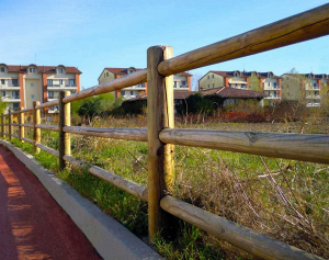 Pali In Legno Di Pino Senza Punta Impregnati Con Due Fori ø 2 Per Recinzioni Corda Diametro 8cm H100cm - Foto 12