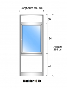 Modulo Parete Divisoria in Vetro Trasparente Alluminio e Bachelite con  Finestra - H2550xL1000 mm - ITALFROM®