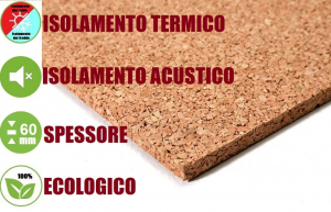 Pannello in Sughero Naturale per Isolamento Termico/Acustico-100x50x3 cm