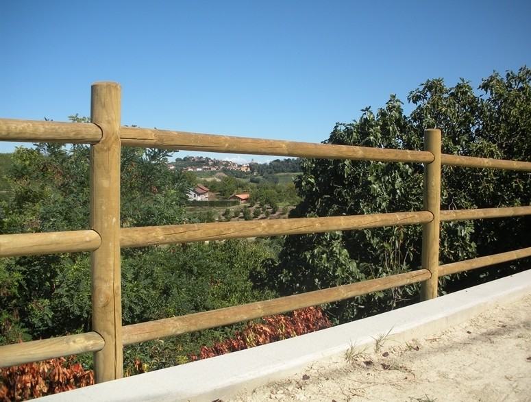 Staccionata Steccato in Legno di Pino con 3 For(Misure: L 200cm x H 100cm)  Modulo Continuativo