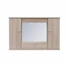 Specchiera Mobile Bagno Pensile 2 Ante e Ribalta Colore Olmo