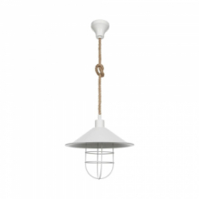 Lampada da soffitto Bulut metallo bianco e corda iuta