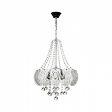 Lampada da soffitto Yon argento vetro decorato e pietre effetto cristallo