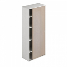 Armadio 212 due ante scorrevoli bianco frassinato e olmo con ripiani