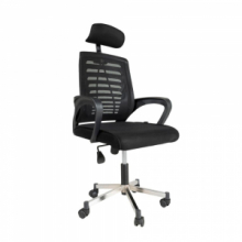 Sedia ufficio tessuto microforato nera Kizi