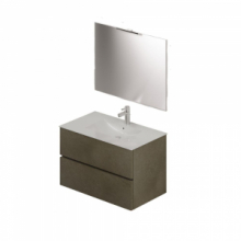 Mobile bagno con Lavabo e Specchio da 80 Colore argilla