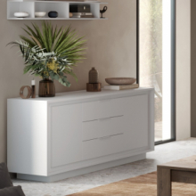 Madia Tiki 3 ante 3 cassetti colore bianco opaco