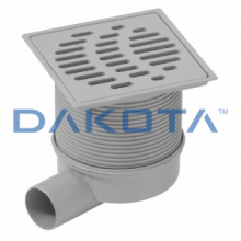 12 pz.Chiusino Telescopico Orientabile Scarico Ribassato  (Telaio ABS + Griglia Inox) - venduto in Blister Misure   150 x 150mm  