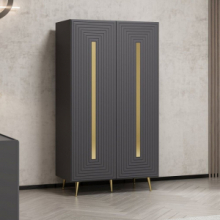 Armadio multiuso Jose antracite con dettagli e piedini in oro