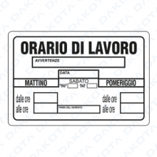 Orario di Lavoro 20 x 30