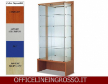 VETRINA IN CRISTALLO TEMPERATO(H.218) CON SCHENALE A SPECCHIO dimensioni(120X46X h218)SERIE GLASS  MADE IN ITALY