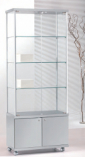 Vetrina in Cristallo Temperato con Ripiani Regolabili in Altezza - con Mobile -  dimensioni(73X39X h183) Serie Alldes  Made in Italy