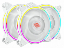 Kit 3 Pz Ventole Noua Skiron White Dual Slim Halo 18 Led ARGB 120X120X25 mm con Controller