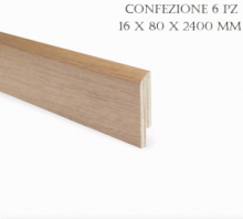 BATTISCOPA LISCIO IN ESSENZE VARIE FINITURE CONF. 6 PZ 16 X 80 X 2400 MM