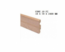 CONF. 10 PZ BATTISCOPA PASSACAVO SAGOMATO MDF VARIE FINITURE 18 X 70 X 2400 MM