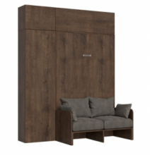 Letto 140 Sofà Kentaro Noce/Bianco Frassino Con Colonna – Pensile Vasistas – Pensile Sopra Colonna