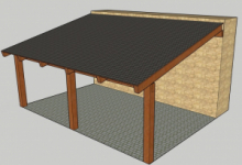 Portico da Giardino in Legno Lamellare Con Copertura - mt 6 x 3 x 2 h con Supporti a Tassellare