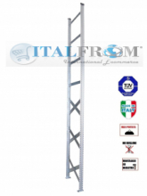 Spalla per scaffalature metalliche completa di diagonali , distanziali e basi Alta 350 cm Prof 30 cm Portata 2000kg