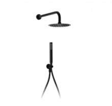 Kit Doccia Completo Tondo Nero - Soffione Disponibile In Diverse Misure