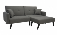 Divano Letto Sofa 192x90x84cm Divanetti 2 Piazze con Allungo Colore Grigio ITALFROM®