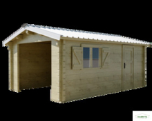 Garage TAÏGA 3,60 x 5,48 m - tavole ad incastro 60mm