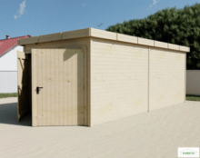 Garage Sicilia Luxe, 2,80 x 5,84 m tavole ad incastro 28mm, senza pavimento, tetto piatto, in acciaio
