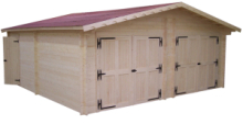 Garage doppio 6,20x 6,20 m in legno, tavole 42 mm, senza porta di accesso