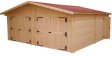 Garage 6,20 x 6,20 m doppio in legno, tavole 60 mm, senza porta di accesso