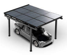 Carport Fotovoltaico in Alluminio - Luxo Singolo - dimensioni 330 x 550 cm - con 9 Pannelli Solari