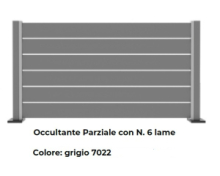 Kit Recinzione Completa Frangivista Orizzontale con  Doghe in Acciaio  L 550 cm x H 110 cm