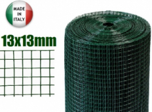 25mt-Rotolo Rete Metallica-Mini Zincata Plastificata - Maglia:mm13X13 -Filo:mm1,3 - H 50 cm