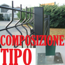 Recinzione Modulare Completa Linea "Medium Antracite" (con Piastre per il Fissaggio al Suolo) - H 110 cm - Lunghezza 20 m  Lineari