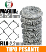 25mt-ROTOLO RETE METALLICA ZINCATA "MAGLIA SCIOLTA"-TIPO PESANTE - H 250 cm