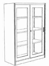 Armadio Metallico con Porte a Vetri - 4/8 Ripiani 120x60x200h