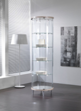 Vetrina in Cristallo Temperato 4 Ripiani  Altezza 190 cm Diametro 56cm