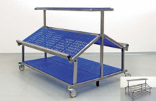 BANCARELLA MOBILE E   PIANI IN INOX L=900 mm