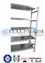 z MODULO CONTINUATIVO- scaffalatura da magazzino zincata H 250 cm , L 105 cm , PROF.40 cm , con 5 ripiani ,PORTATA OGNUNO 240 Kg