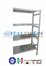 z MODULO CONTINUATIVO- scaffalatura da magazzino zincata H 200 cm , L 90 cm , PROF.40 cm , con 4 ripiani,PORTATA OGNUNO 235 Kg