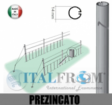 CONF. 100 PZ - TUTORI PREZINCATI PER VIGNETI IMPIANTI A SPALLIERA- DIAMETRO:14mm -SPESSORE:0,5mm- ALTEZZA:100cm