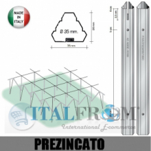 CONF. 50 PZ - PALI TRIANGOLARI PREZINCATI "PICCOLI" PER VIGNETO -DIAM: 35mm - ALTEZZA: 230 cm - SPESSORE: 0,6mm
