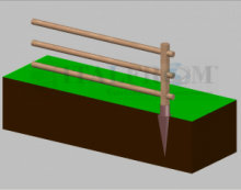 Staccionata Steccato in Legno di Pino con 3 Fori(Misure: L 150cm x H 100cm) Modulo Continuativo