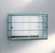  VETRINA-BACHECA L78xP25xH55 cm CRISTALLI TEMPERATI ANTE SCORREVOLI art OF200F