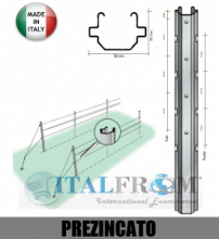 .Palo  per Vigneto "Aperti" 52X35mm -Ferro Prezincato - Altezza: 210 cm - Spessore:1,50mm