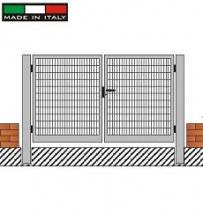 CANCELLO DUE ANTE IN GRIGLIATO CLASSIC  ZINCATO A CALDO - MISURA:cm 225x 200 h