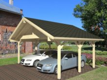 Tettoia - Carport in Legno Lamellare d' Abete Nordico - cm 555x372 cm - ITALFROM51