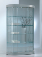 Vetrina Semiovale in Cristallo Temperato (112 x 38 x h 190 cm)