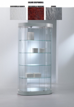 Vetrina Ovale Grande in Ecopelle con Cristalli Temperati (97 x 56 x h 190 cm)