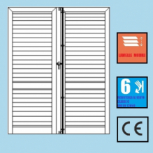 Persiana Porta-Finestra in Alluminio a Muro Squadrata 2 Ante Orientabili H2200xL1300 mm - Profilo ITALFROM®