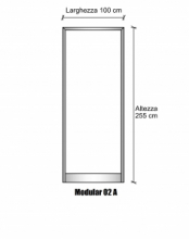 Modulo Parete Divisoria in Alluminio e Bachelite - H2550xL1000 mm - ITALFROM®