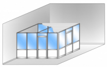 Box Modulare 3 Lati in Alluminio Vetro Trasparente e Bachelite e Copertura - 4x3 m - ITALFROM®